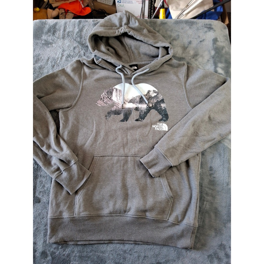 The North Face Mens Gray Bear Mountain Graphic Hoodie Sweatshirt Size‎ S